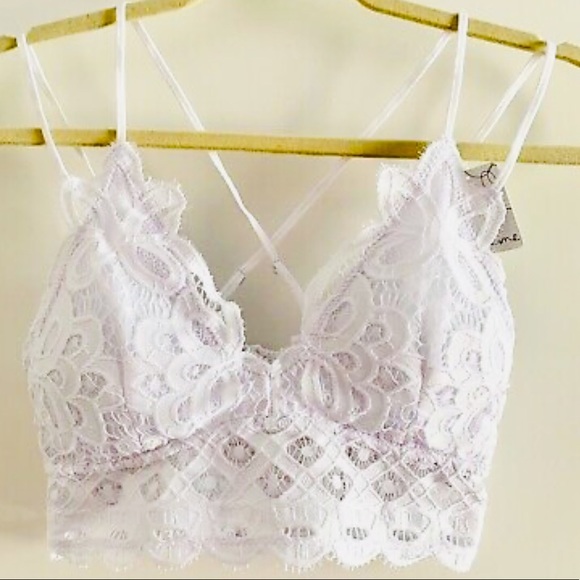 Free Anemone VALENTINE White Stretch Lace Bralette - Picture 2 of 3